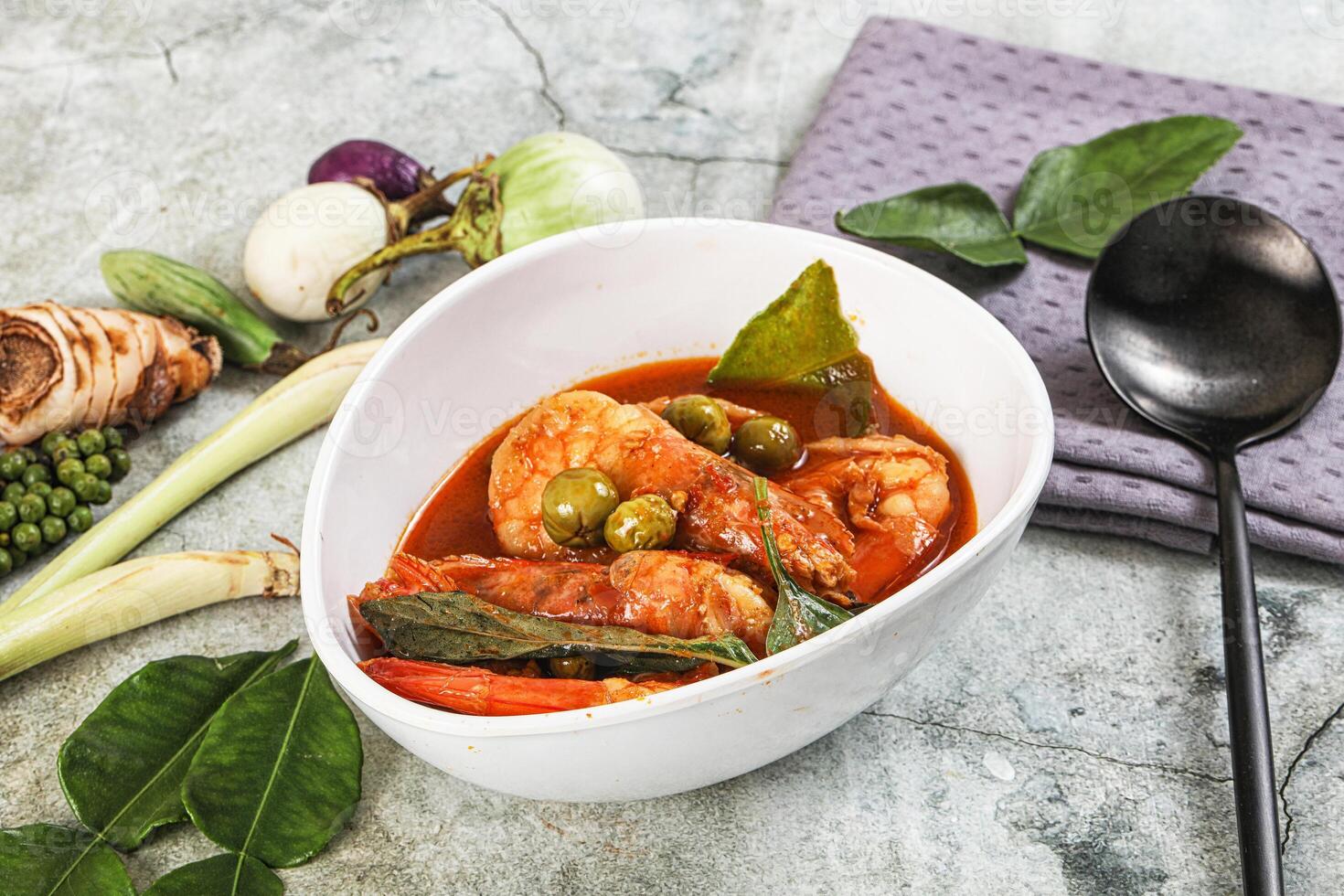 Thai Panang curry witn prawn photo