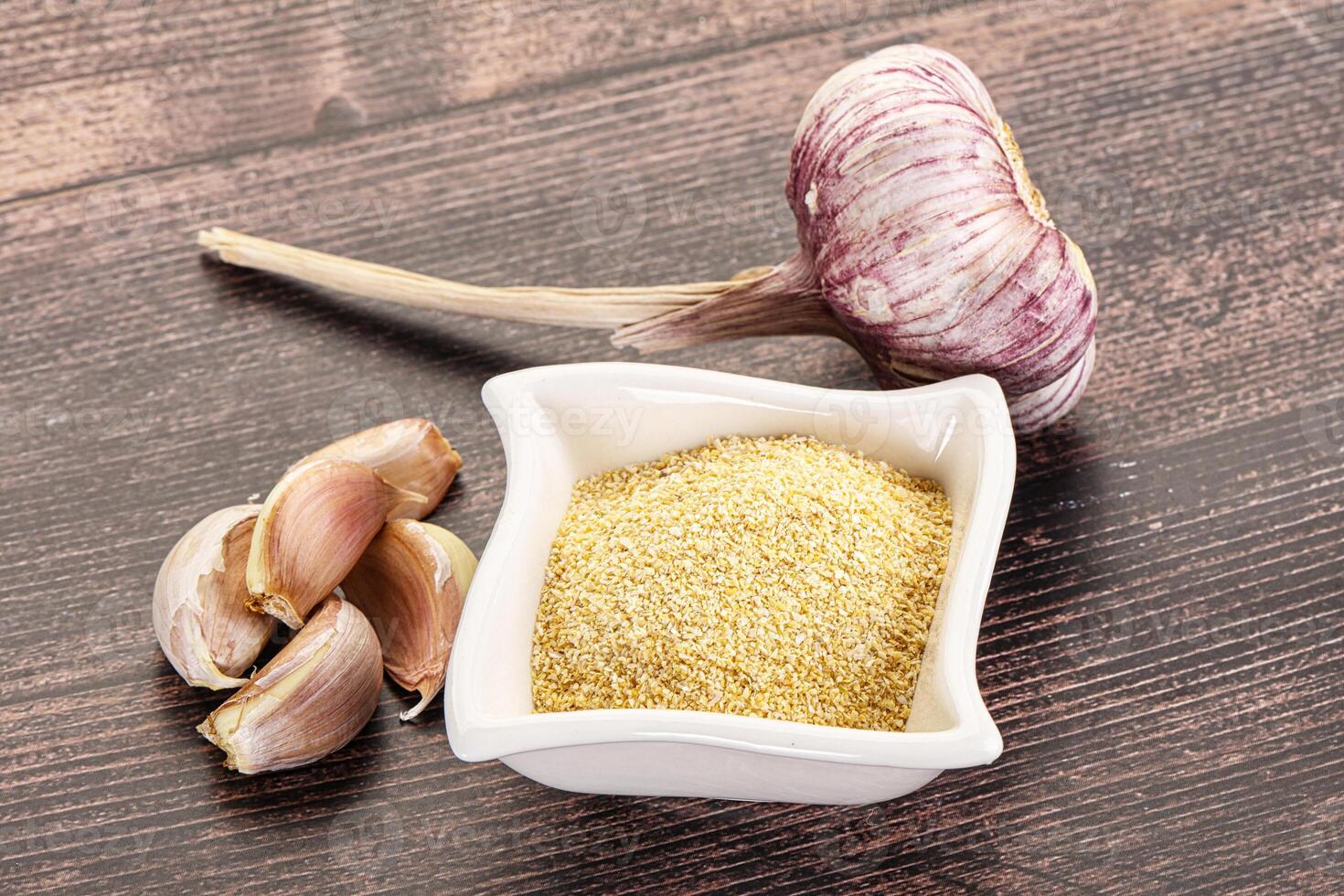 Dry granulated garlic aroma seasoning photo