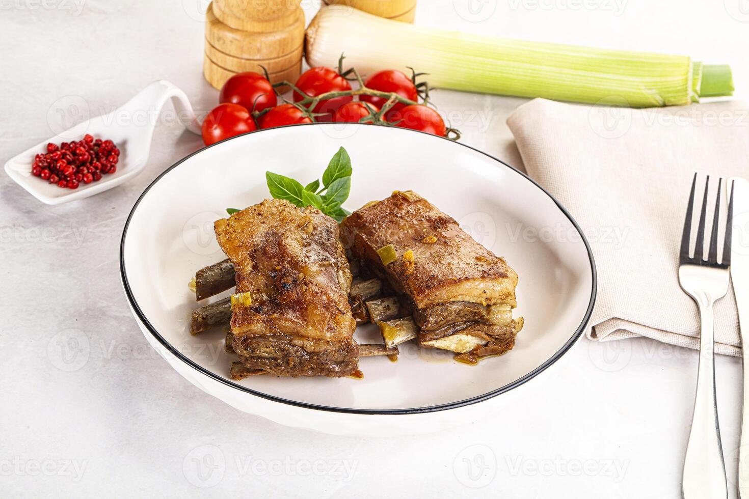 Roasted Lamb ribs with spices photo