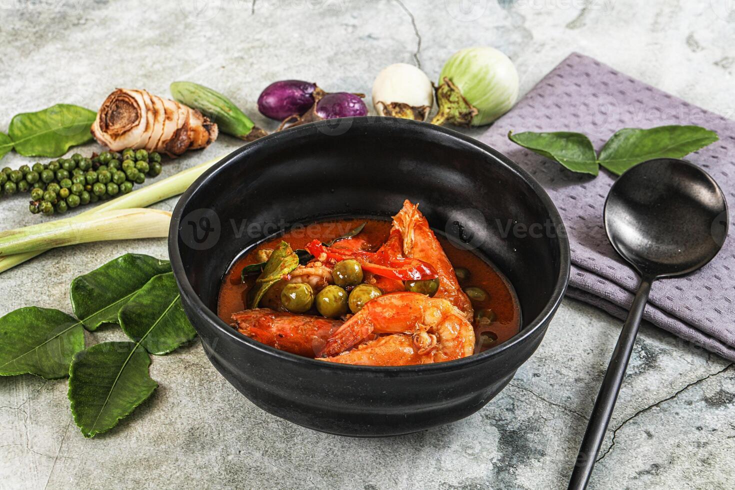 Thai Panang curry witn prawn photo