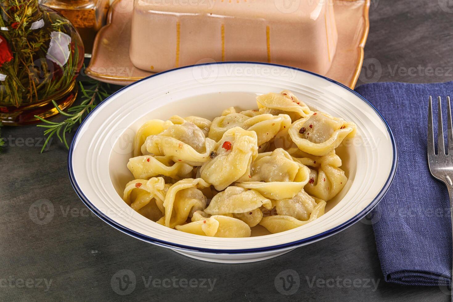 Russian homemade dumplings with meat photo