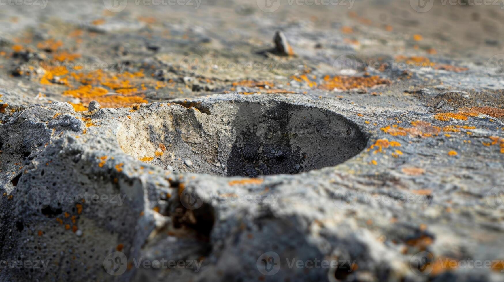 A detailed shot of a grinding ledge with a small dip in the middle from years of use photo
