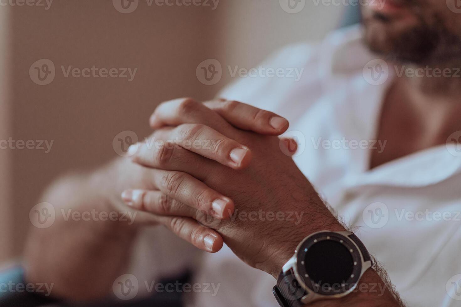 Close-up photos of the hands of a successful businessman