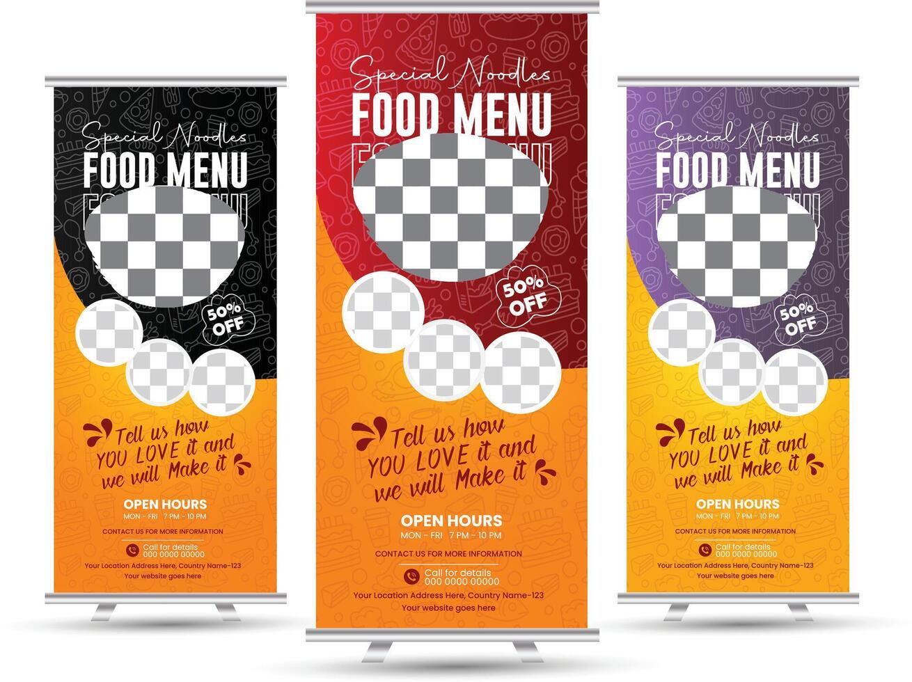 Collection of Roll-Up Banner Templates for Every Industry Enhance Your Brand's Visual Impact vector