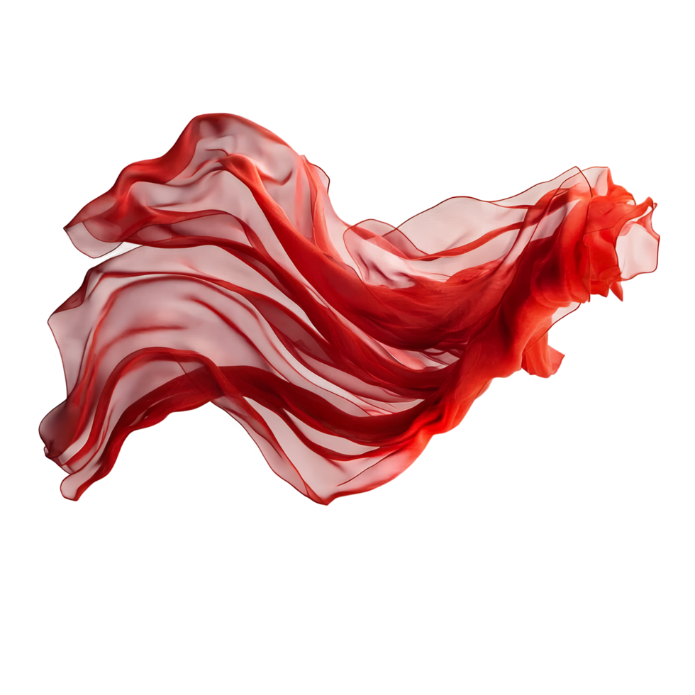 Flying Red Fabric, Silk Cloth High-Resolution Cutout png