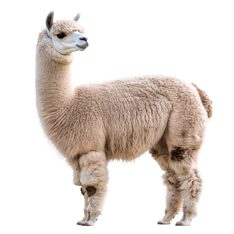 Real Alpaca on Transparent Background for Graphic Design png