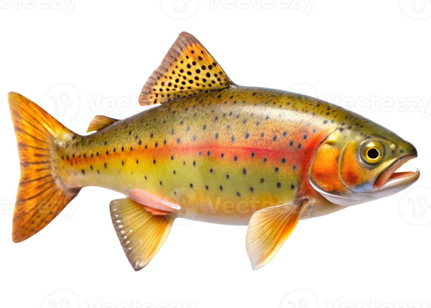 Golden Trout isolated on a transparent background png
