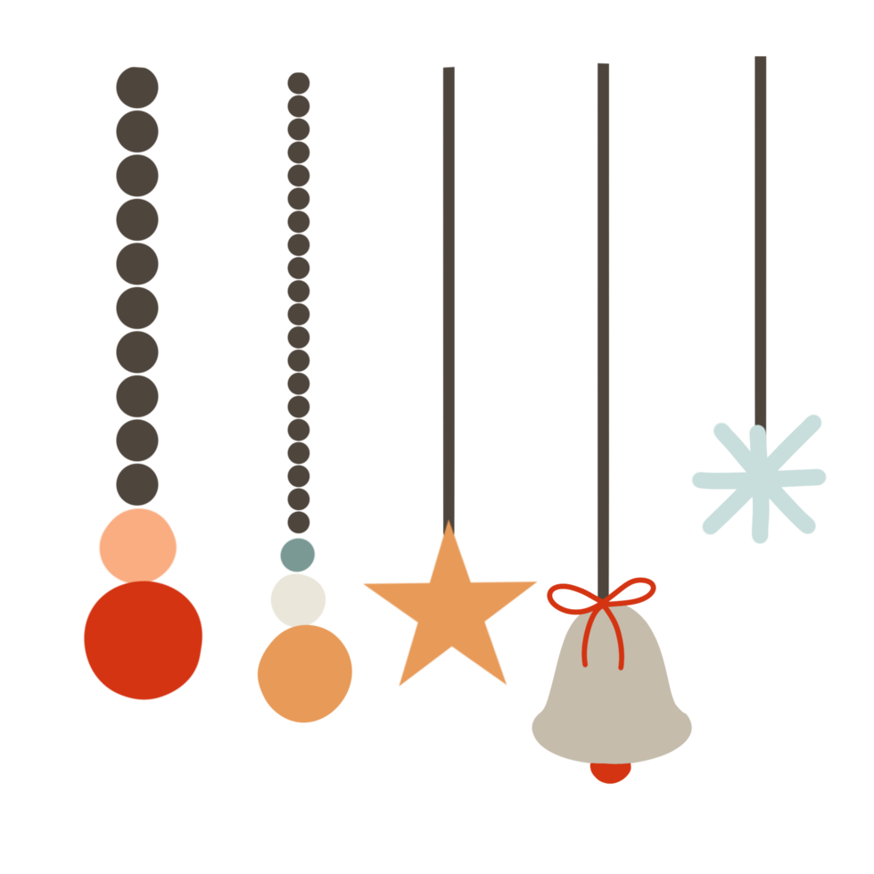 christmas decorations hanging on strings png