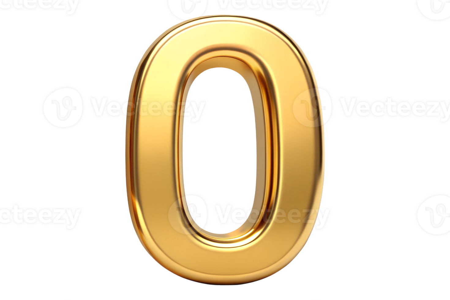 0 Gold Number Digit 3d metallic Gold Silver metal Color Typography. png