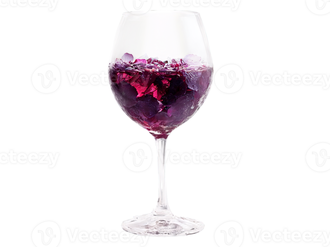 Zinfandel grape soda in a wine glass zinfandel grapes and rose petals deep purple splash png