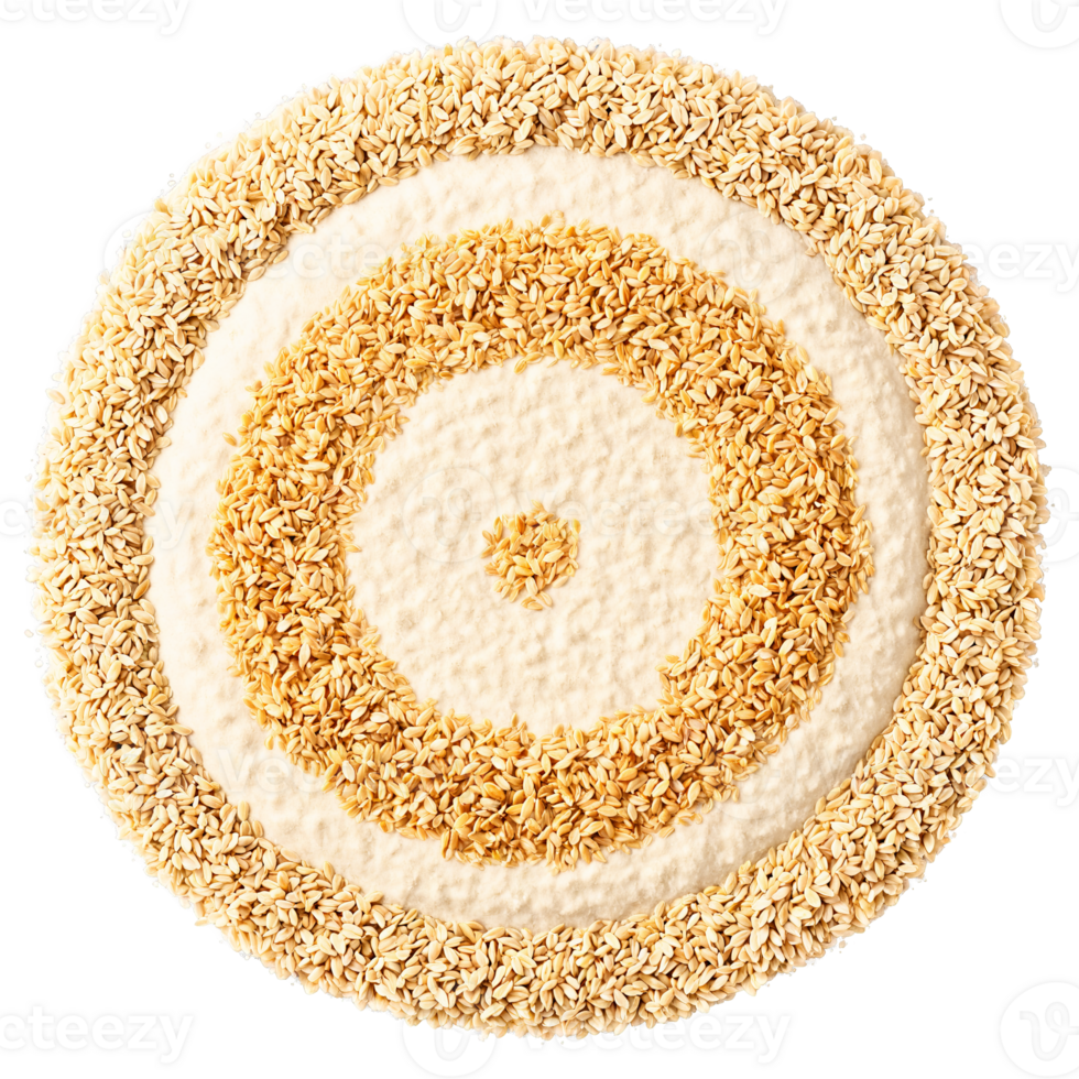 Kamut mandala a circular pattern of whole kamut kamut flakes and kamut flour with grains png