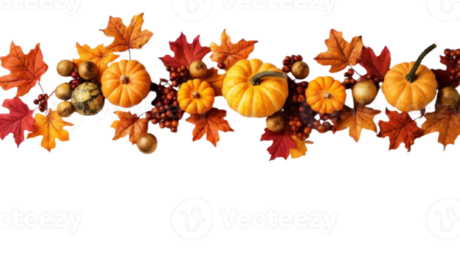 thanksgiving pumpkin and maple leaves border png