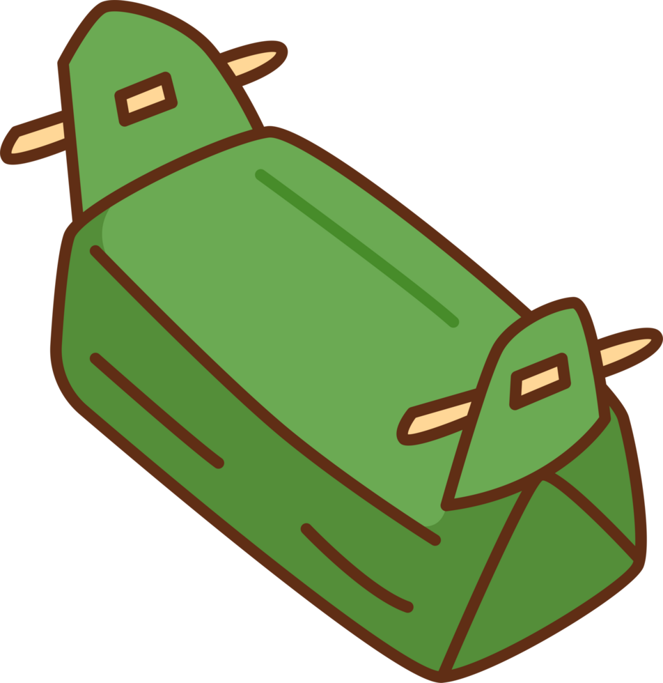 Indonesian snack named Lemper, a cooked rice with chicken inside png