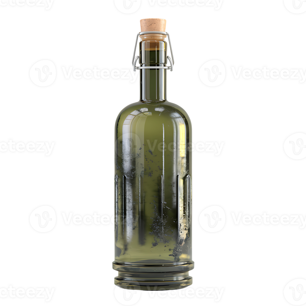 vintage glass bottle with a cork top isolated on transparent background png
