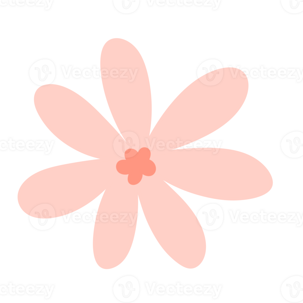 pink flower hand draw In Flat Design spring beautiful flowers png