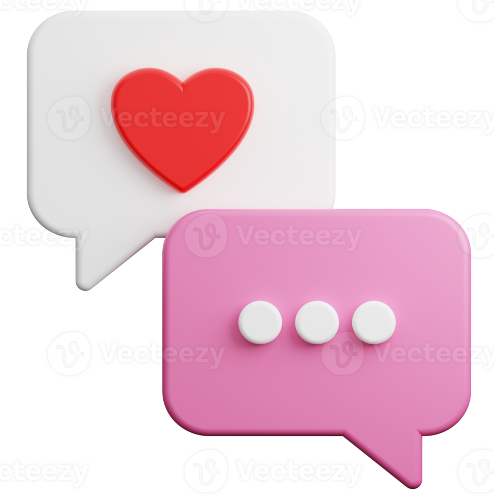 Romantic Talk 3D Illustration png