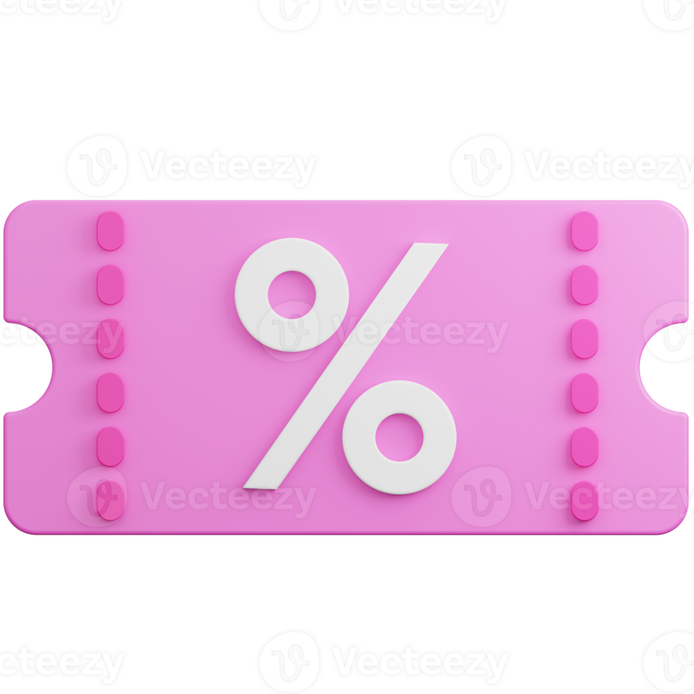 Discount Coupon Tag 3D Illustration png