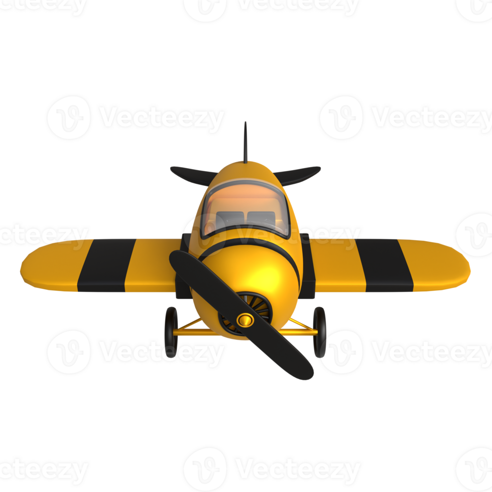 A yellow and black airplane with propellers png