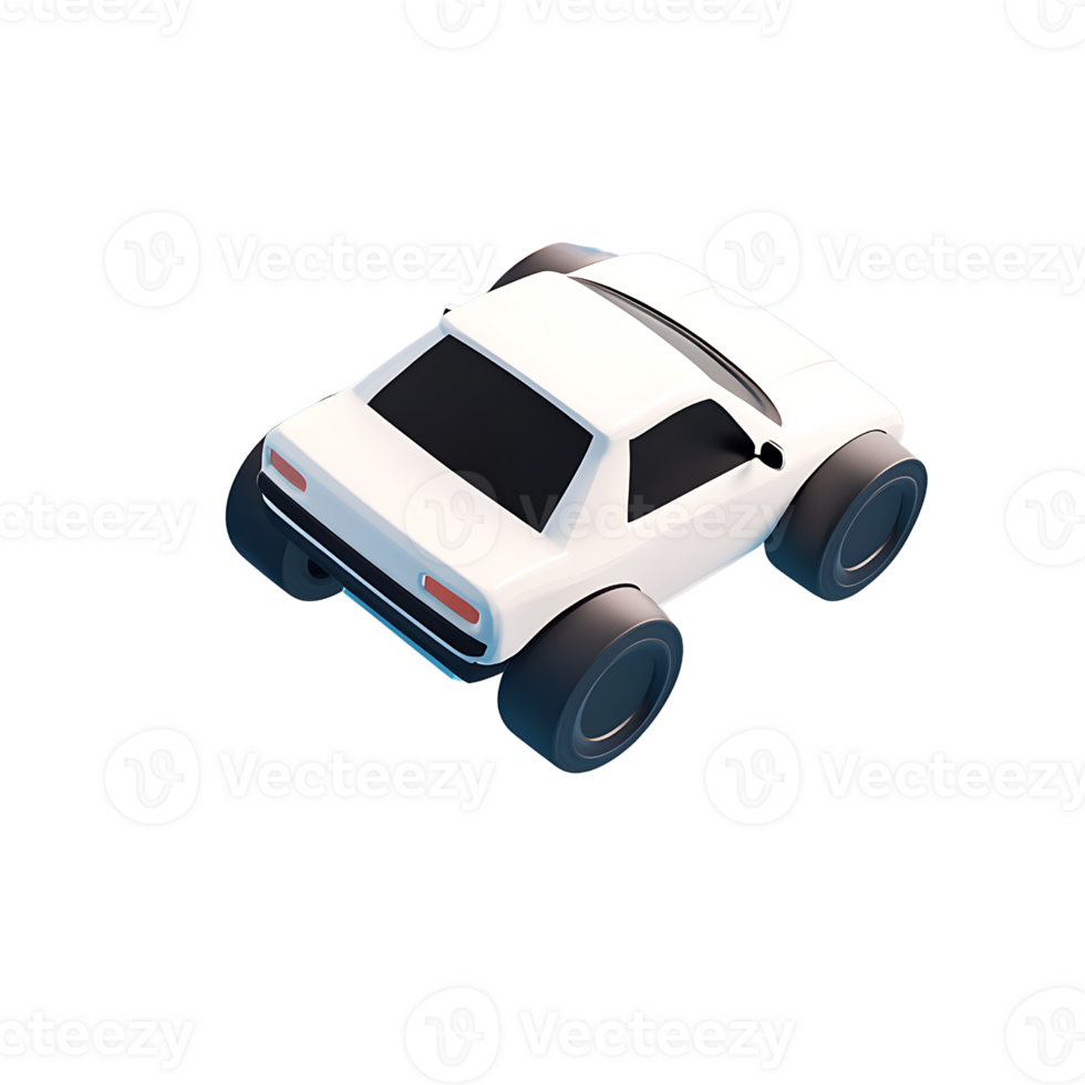 Cartoon Flying Car in Isometric View png