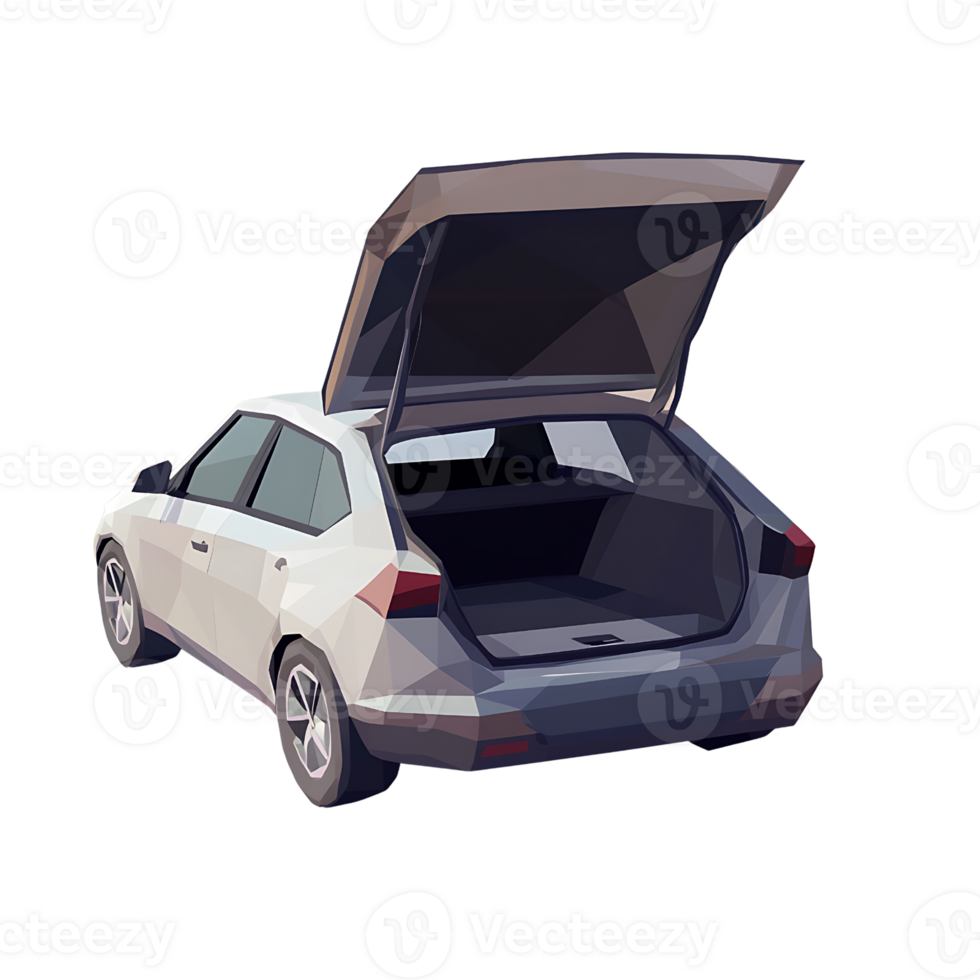 Low Poly Icon of Open Car Trunk png
