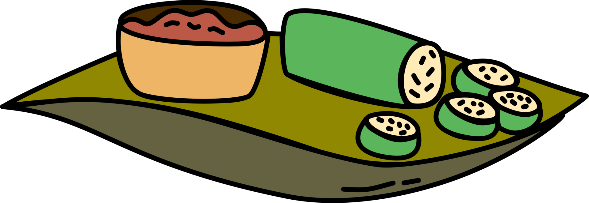 Glutinous rice with banana leaf png