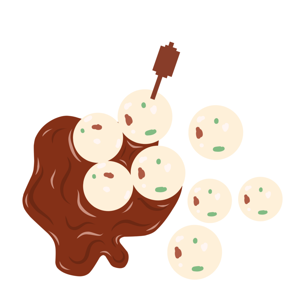 Tapioca ball with peanut sauce png
