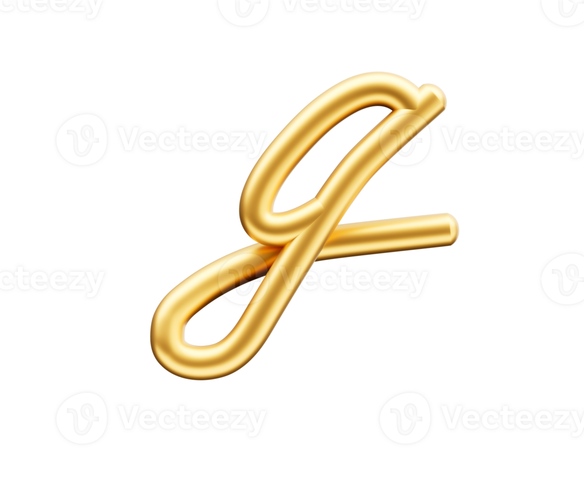 3d Golden Shiny Small Letter g Alphabet g Rounded Inflatable Font 3d Illustration png