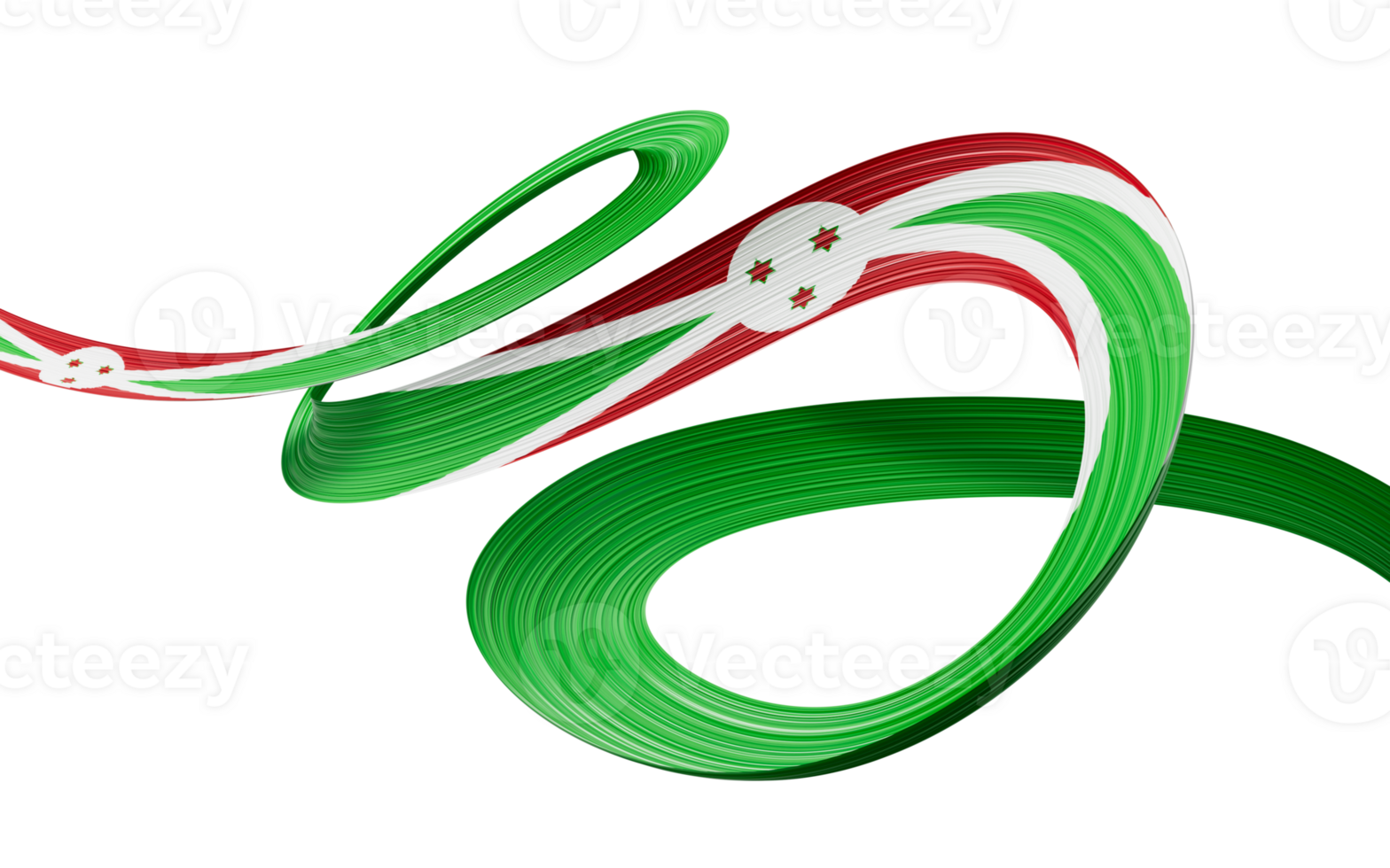 3d Flag Of Burundi 3d Waving Ribbon Flag, 3d illustration png