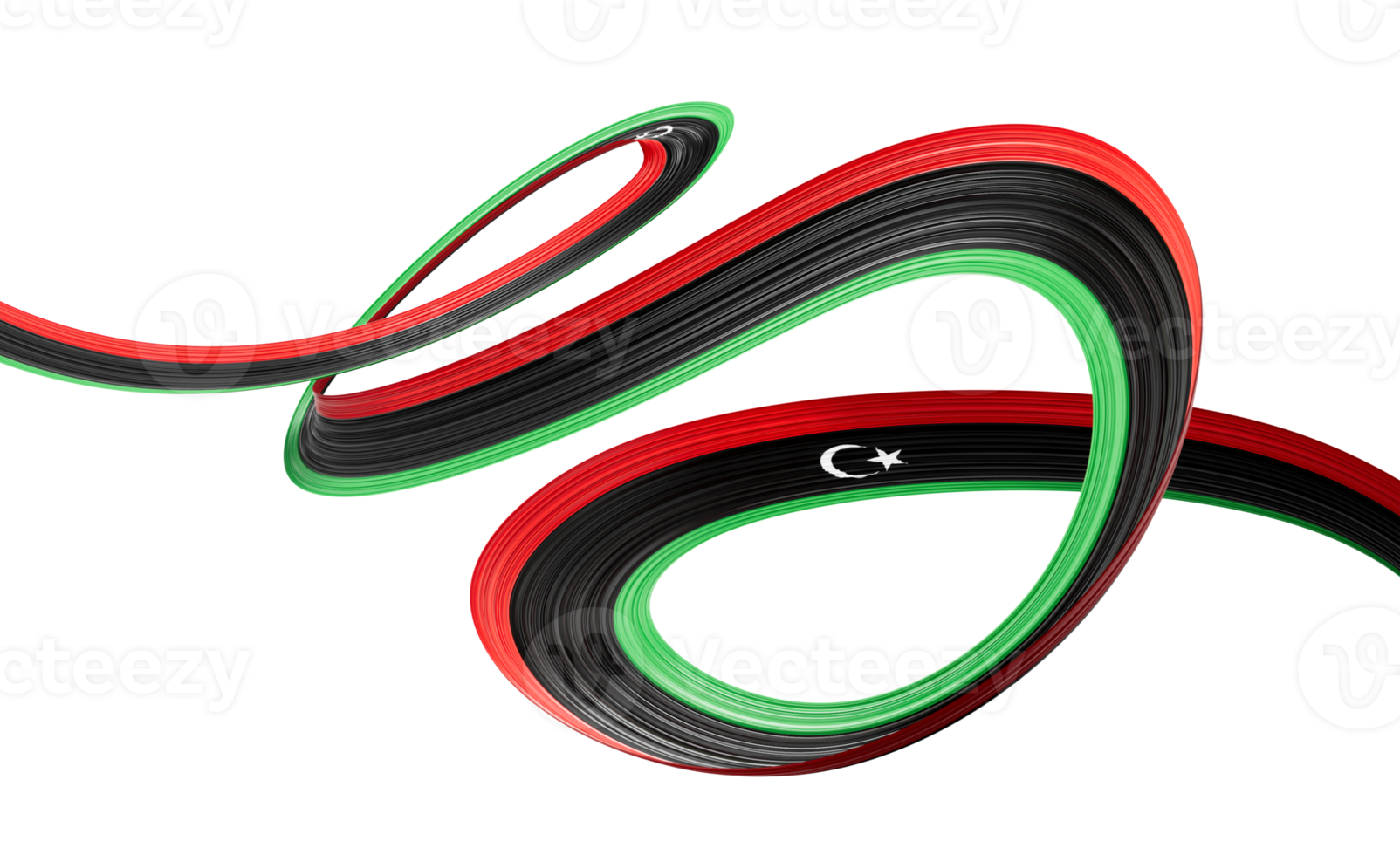 3d Flag Of Libya 3d Wavy Shiny Libya Ribbon Flag 3d Illustration png
