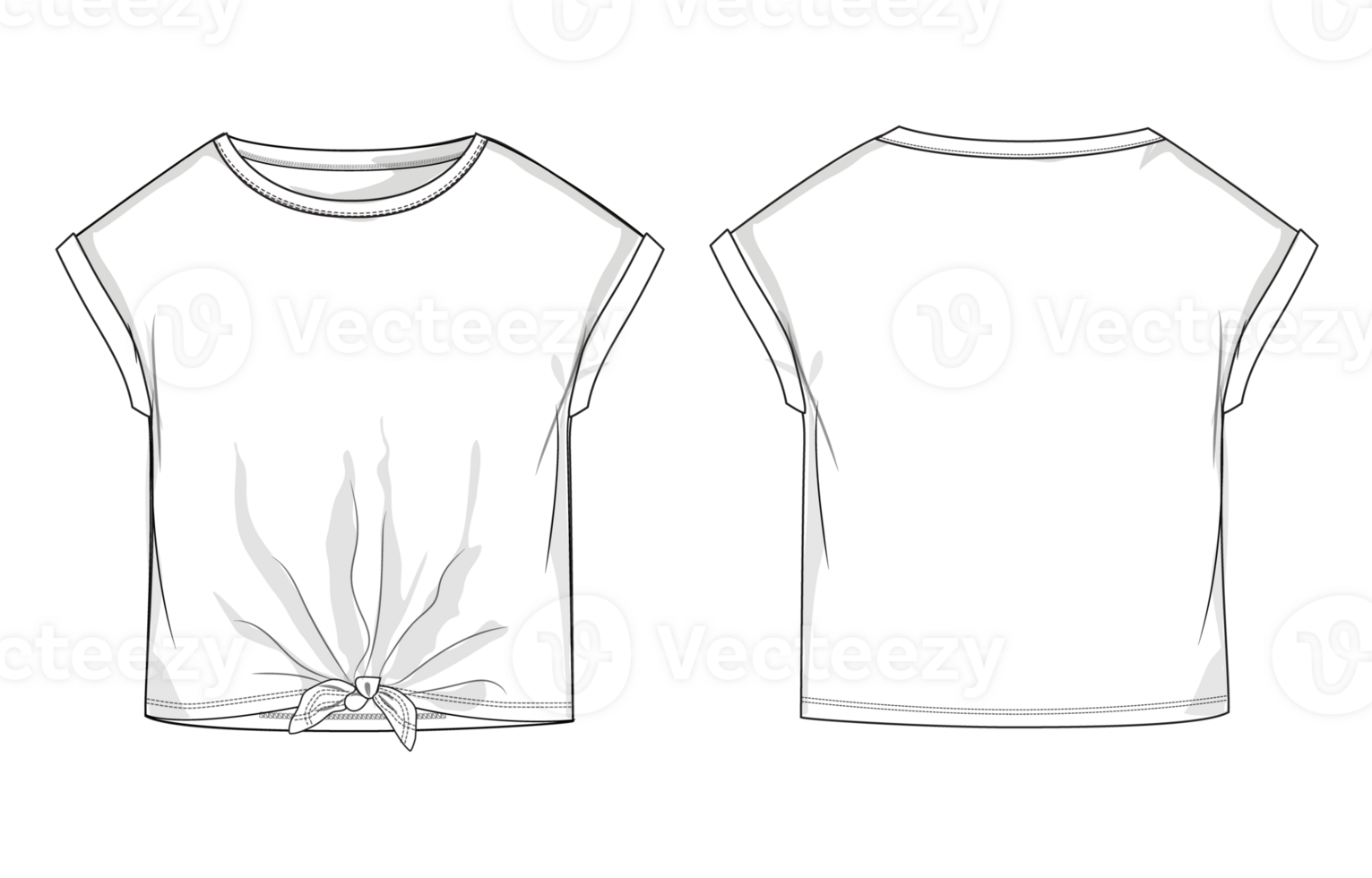 A white t - shirt with a bow tie png