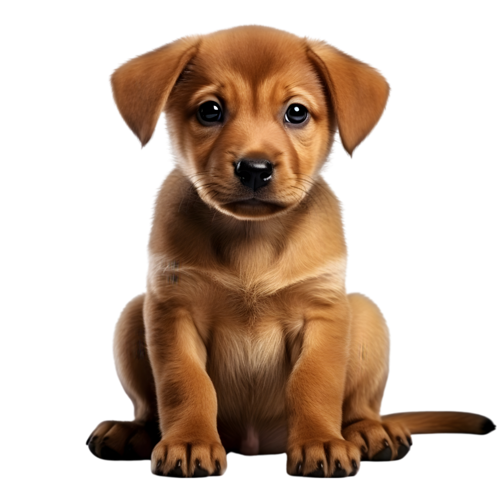 Adorable Puppy Sitting Cutely With Brown Fur png