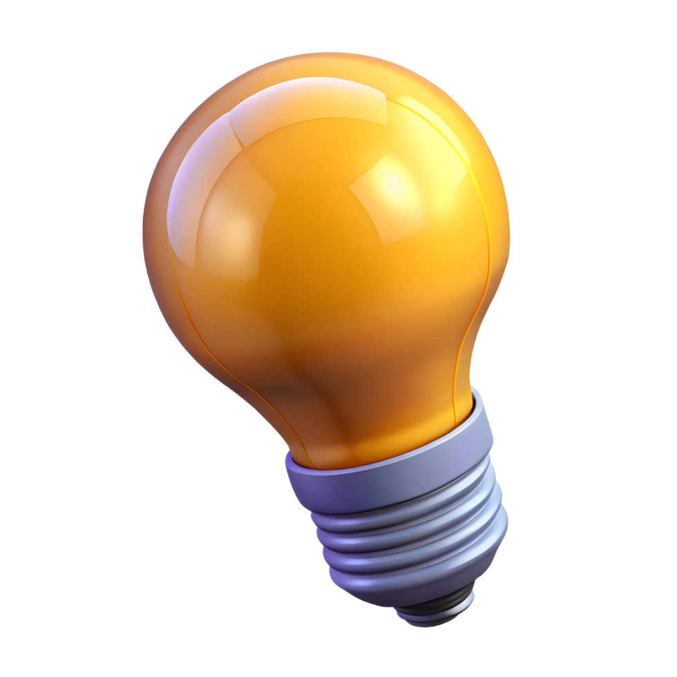 3D Illustration of a Light Bulb Representing New Ideas and Inspiration png