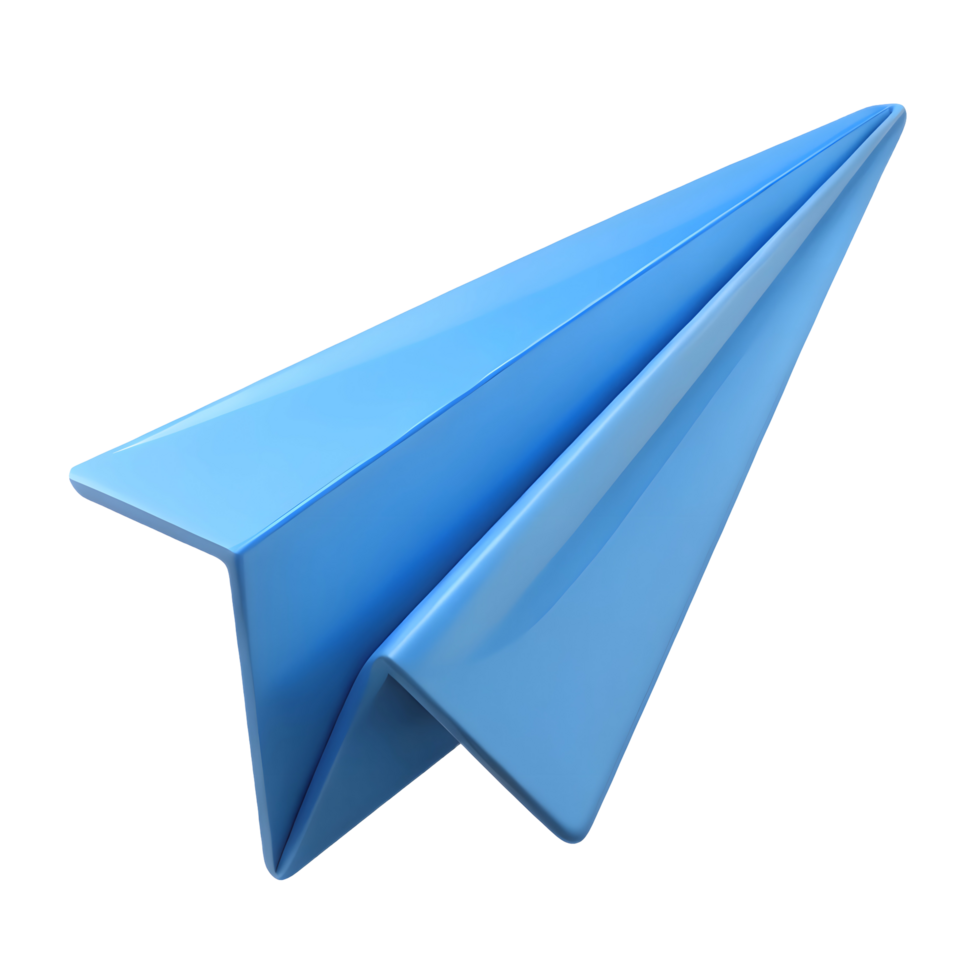 Blue Paper Airplane Icon for Social Media, Websites, and Marketing Materials png