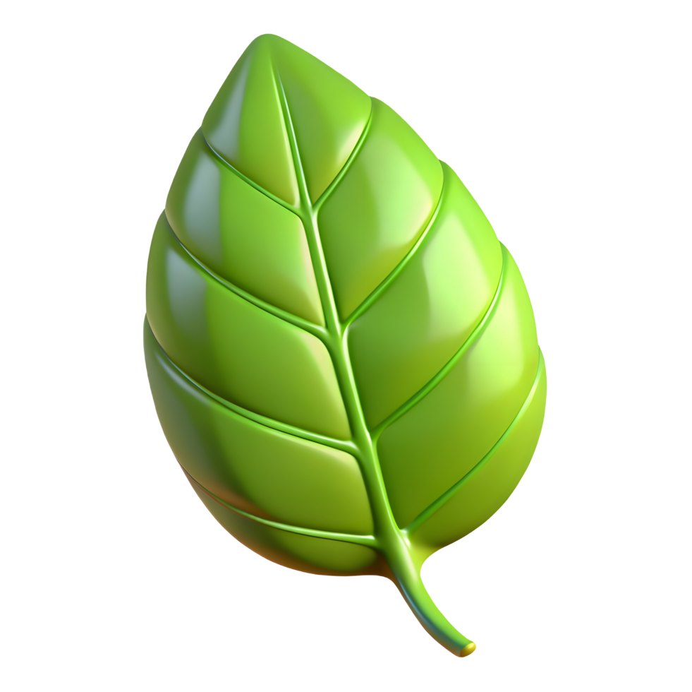3D Green Leaf for Nature and Ecology Concepts png