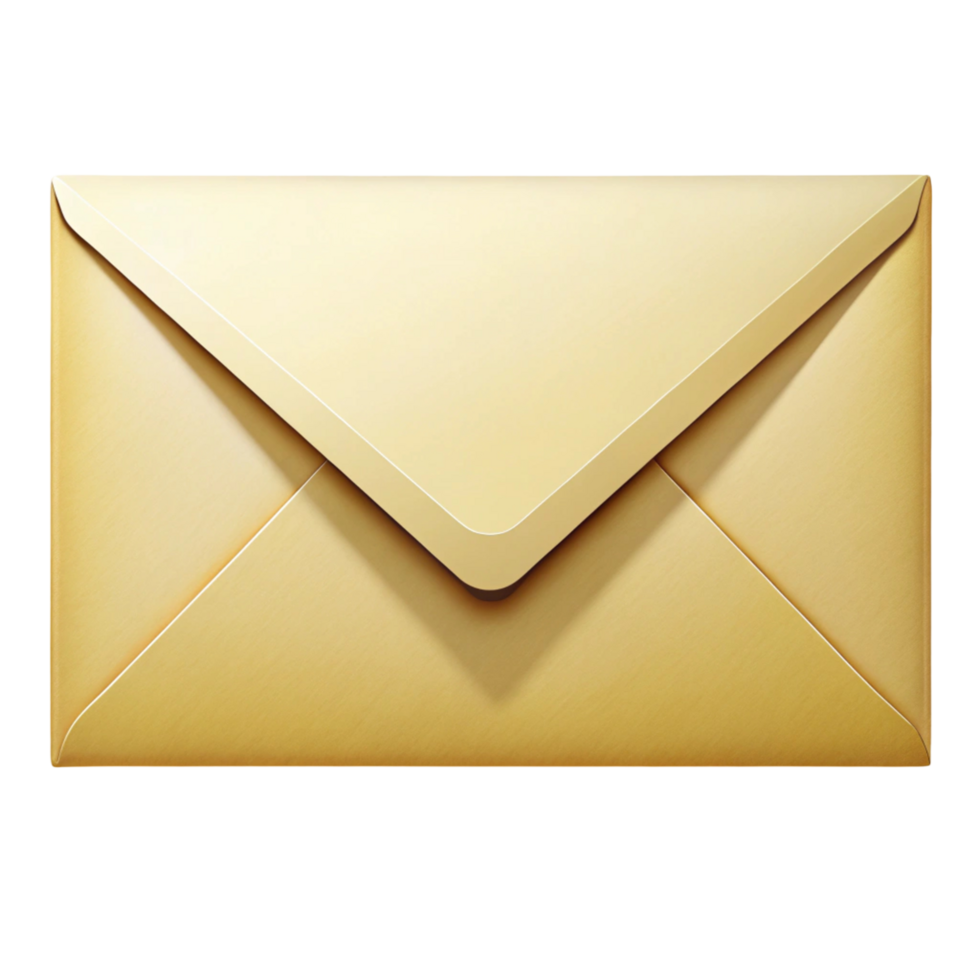 Golden Envelope for Sending Important Messages and Communications png