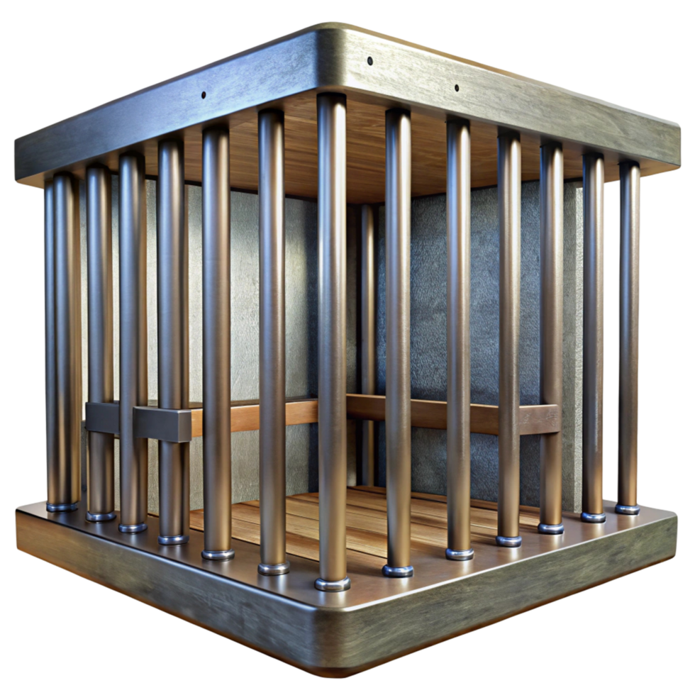 Metal Jail Cell Mockup 3D Rendering - Perfect for Crime and Punishment Designs png
