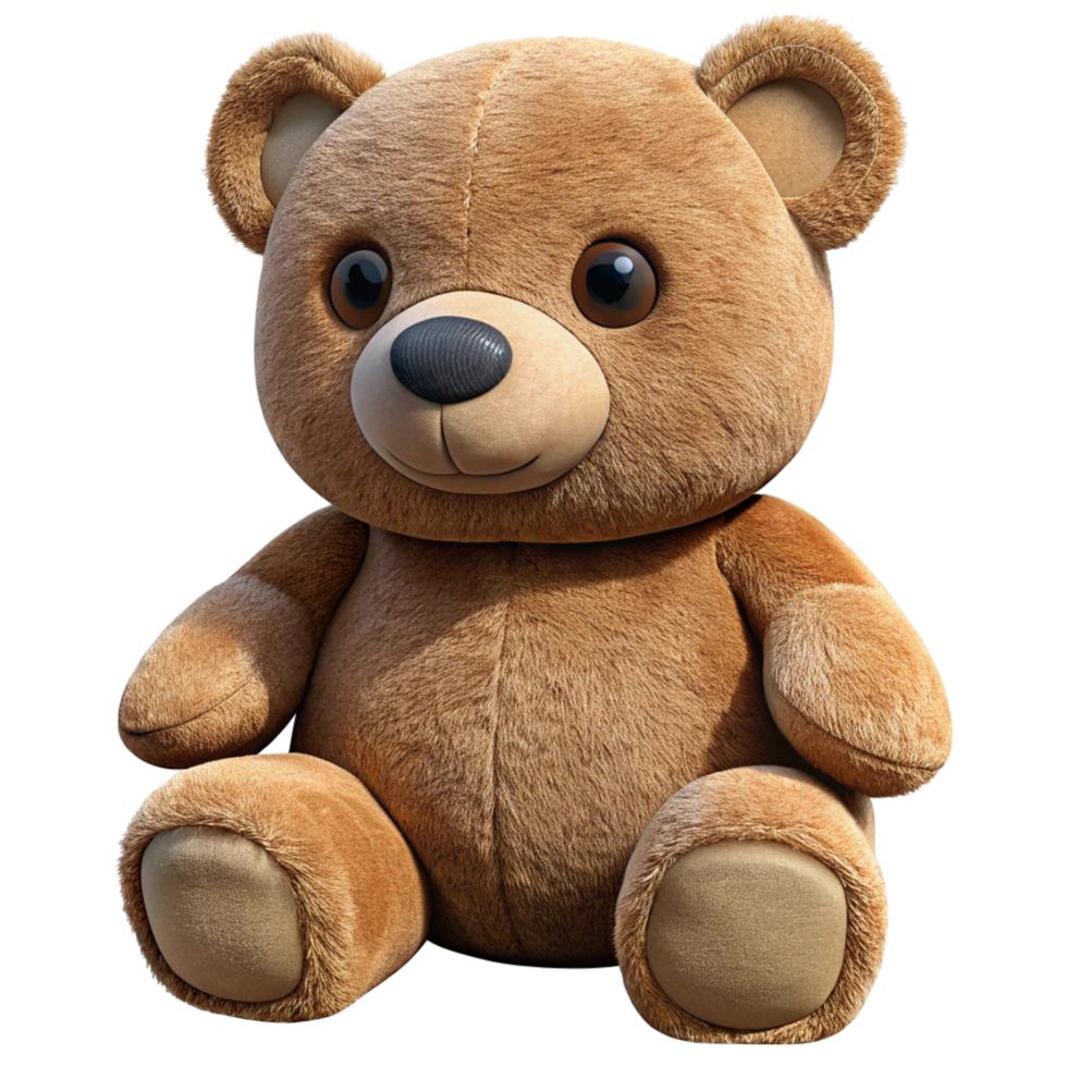 Adorable Brown Teddy Bear Plush Toy for Kids png
