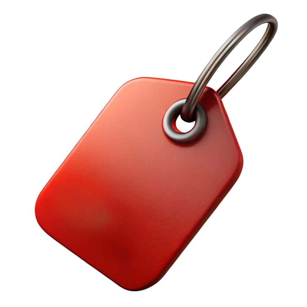 Red Tag with Metal Ring for Marketing and Branding png
