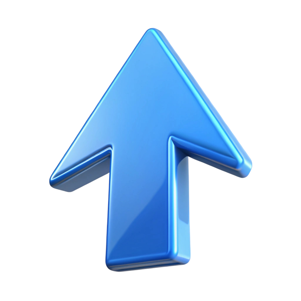 3D Blue Up Arrow Icon - Perfect for Web Design and Mobile Apps png