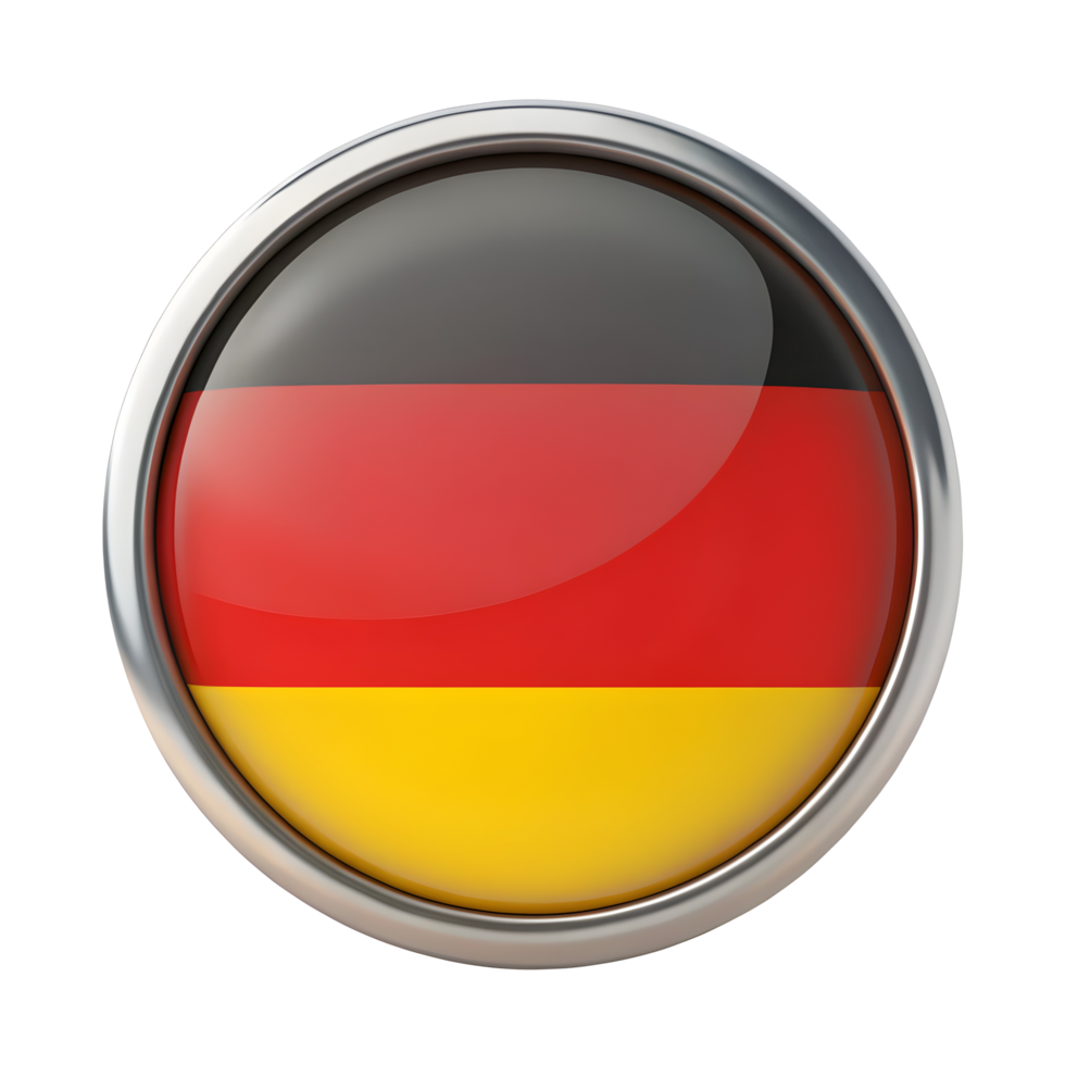 3D Germany Flag Icon in Circular Shape for Use in International Contexts and Media Projects png