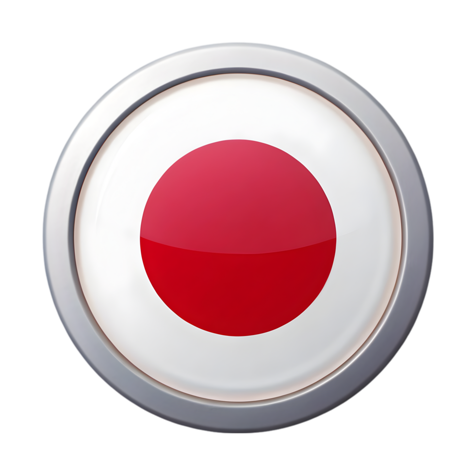 3D Japan Flag Icon in Circle Shape for Creative Design Projects png