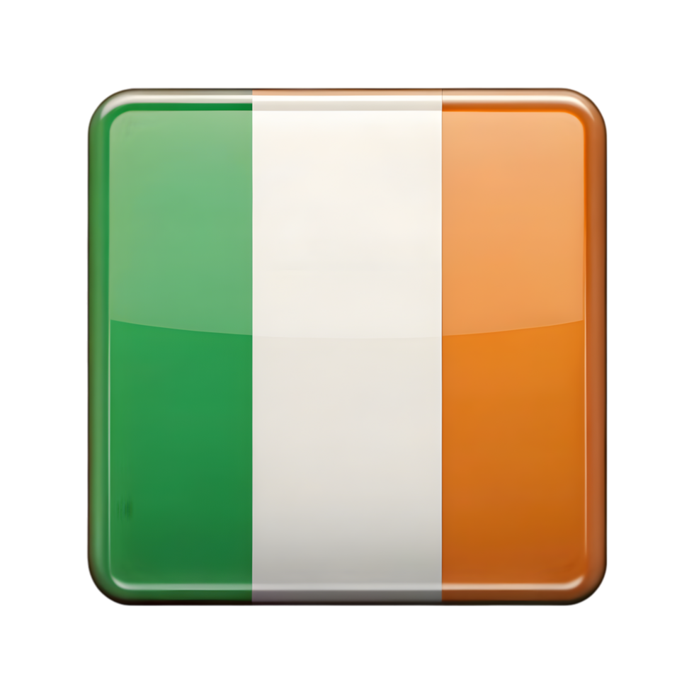 High-Quality 3D Ivory Coast Flag Icon in Rectangular Shape Suitable for Various Designs and Presentations png