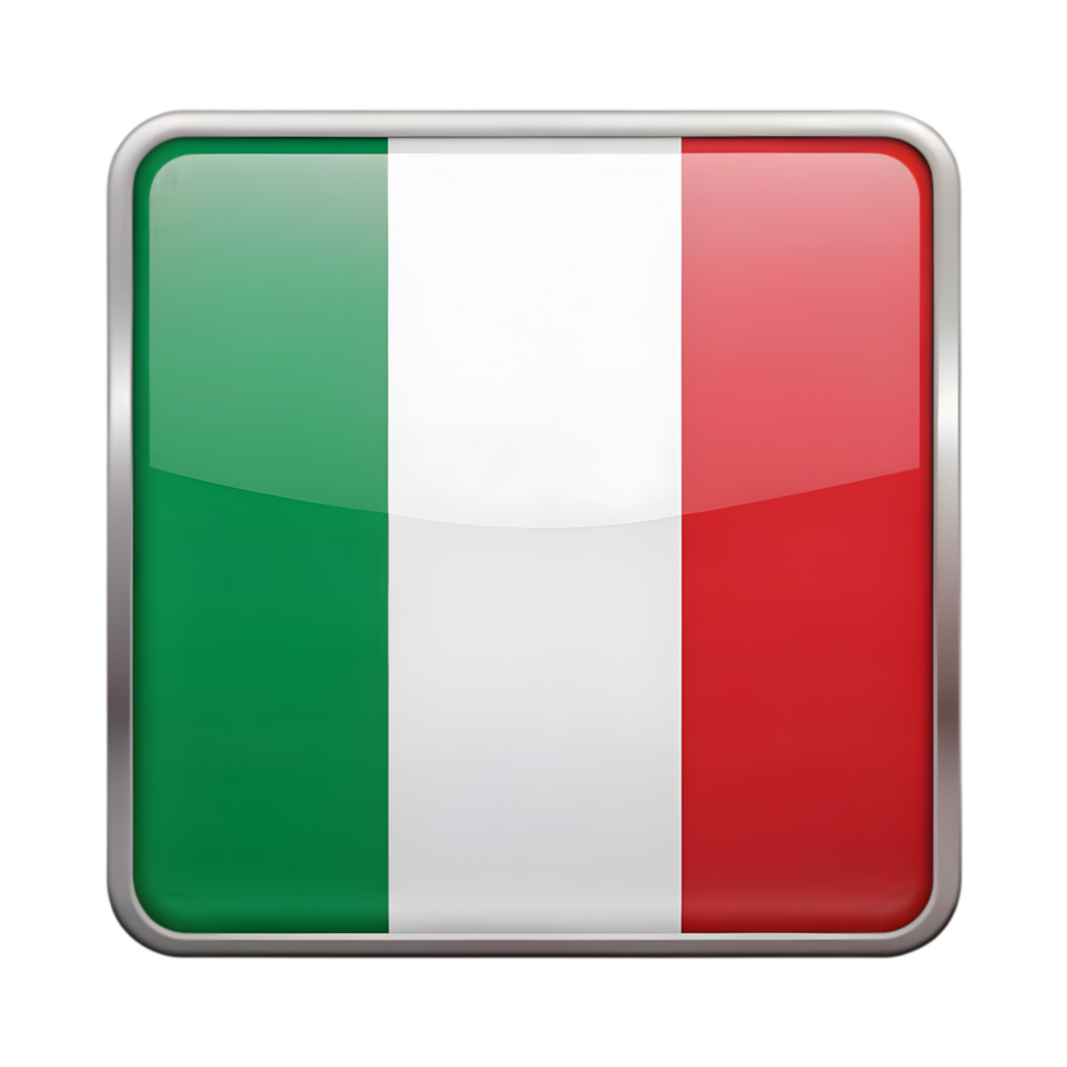 3D Rectangle Shaped Italy Flag Icon Representing National Identity and Patriotism for Various Design Applications png