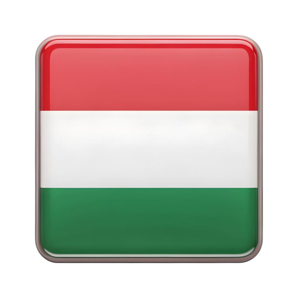 Three Dimensional Representation of the Hungarian Flag in a Rectangular Shape Suitable for Digital Applications and Graphics png