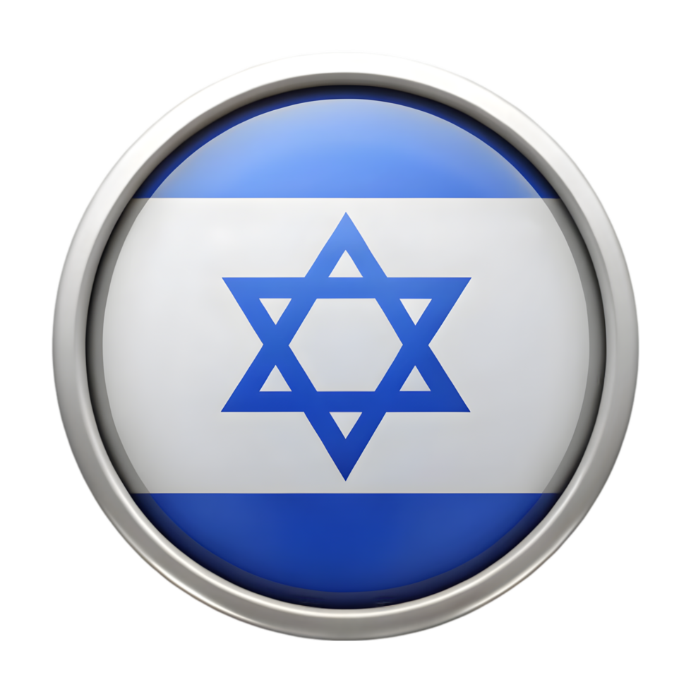 3D Icon of the Israel Flag in a Circular Shape for Use in Various Graphic Designs and Presentations png