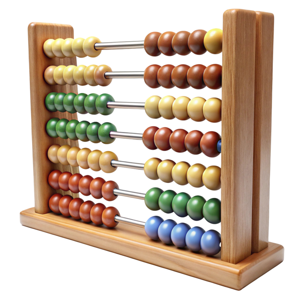 Wooden Abacus with Colorful Beads for Educational Purpose png