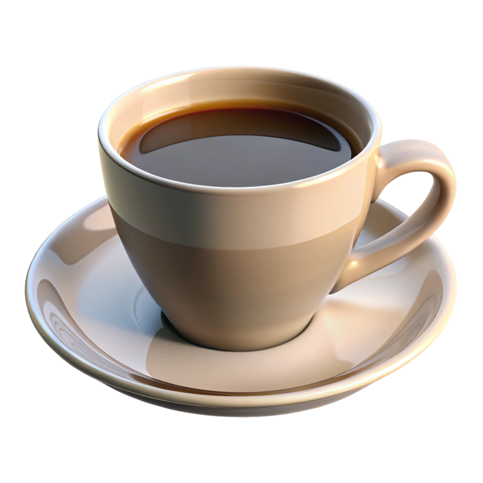 A Cup of Coffee on a White Saucer - Perfect for Your Morning Routine or a Relaxing Break png