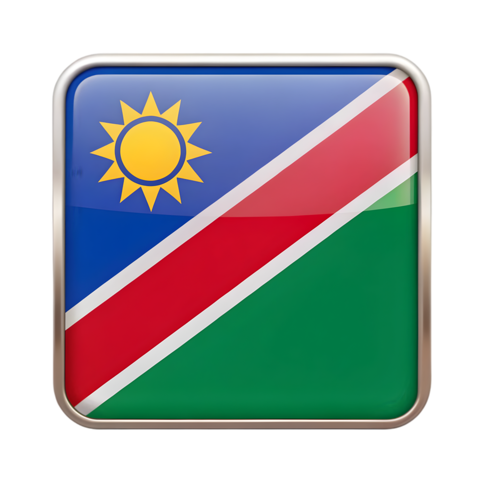 3D Rectangle Icon of the Namibia Flag for Creative Projects and Branding Use png
