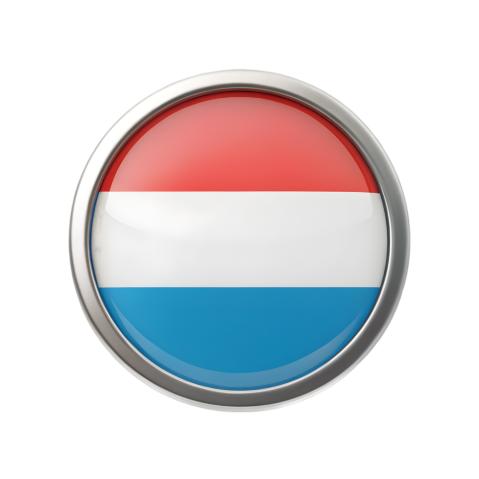 3D Luxembourg Flag Icon in Circle Shape Perfect for Web Design and Graphic Projects png