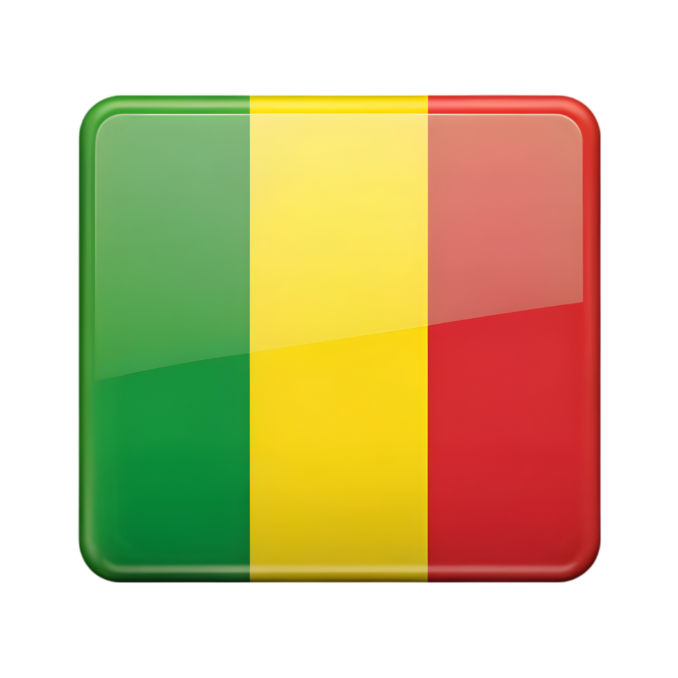 3D Mali Flag Icon in Rectangle Shape Suitable for Various Design Projects and Representations png